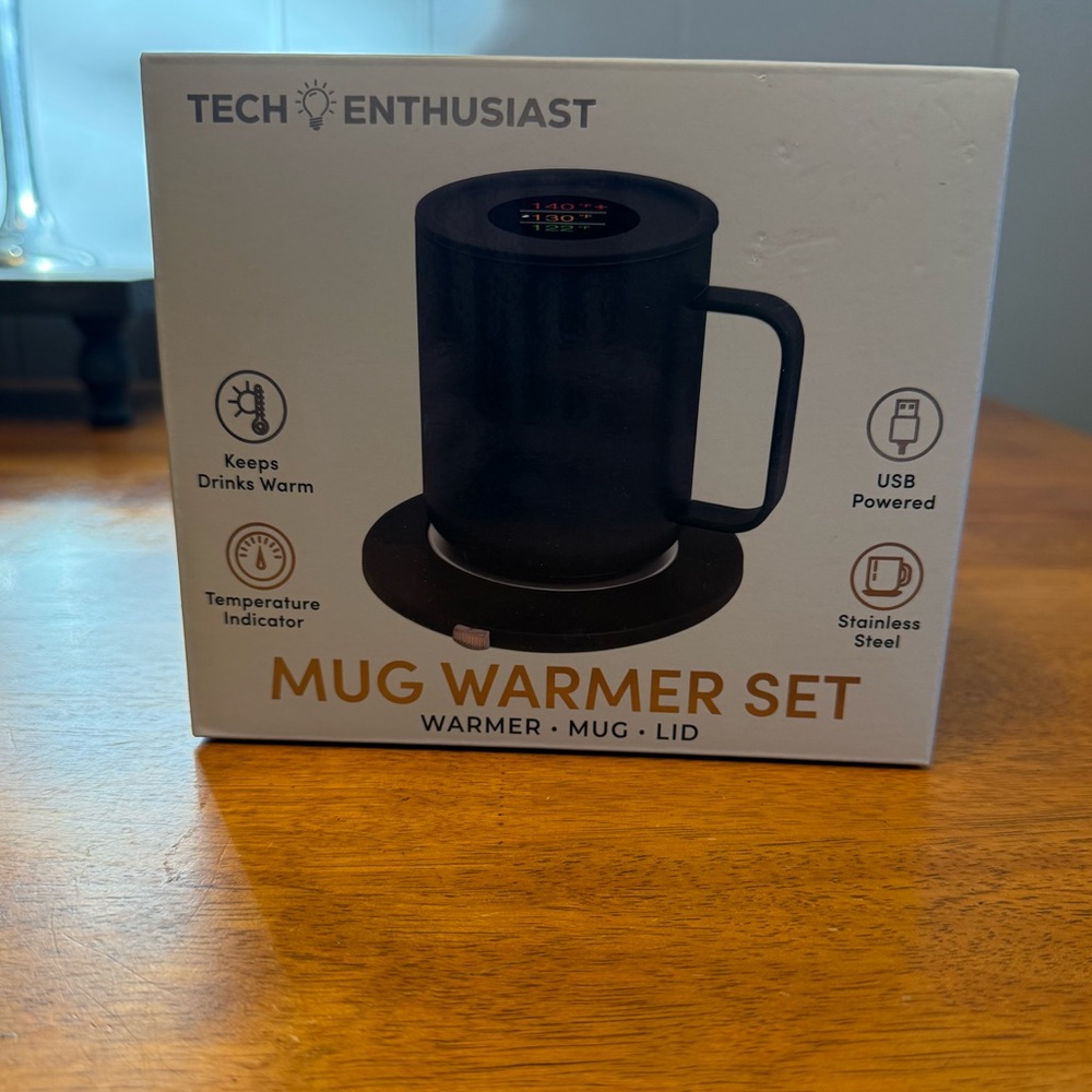 Tech Enthusiast Black Mug Warmer Set